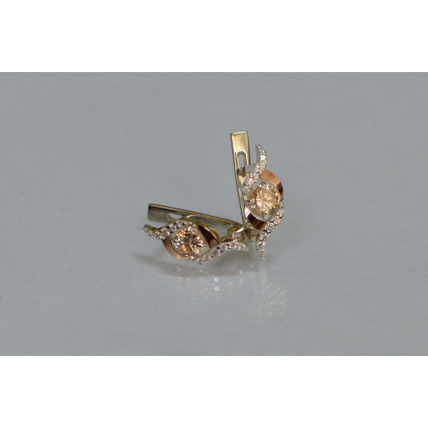 Серебряные серьги с золотыми накладками (128с)