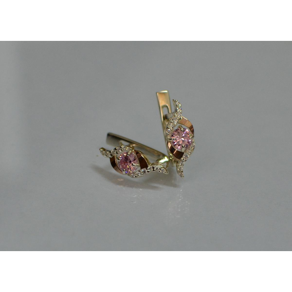 Серебряные серьги с золотыми накладками (128с)