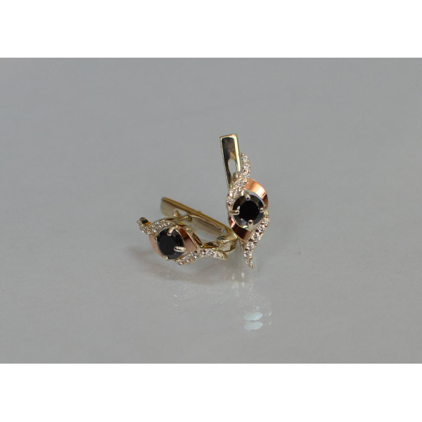 Серебряные серьги с золотыми накладками (128с)