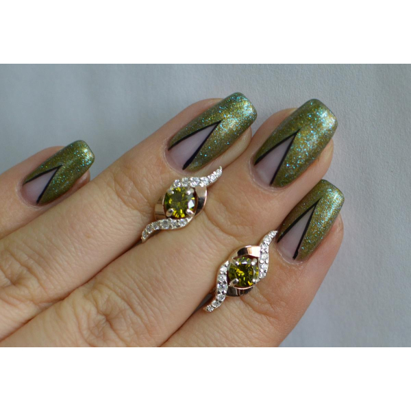 Серебряные серьги с золотыми накладками (128с)