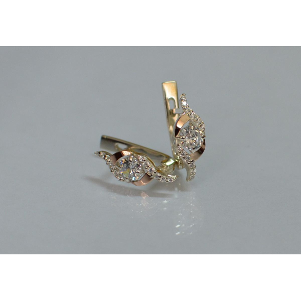 Серебряные серьги с золотыми накладками (128с)