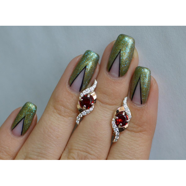 Серебряные серьги с золотыми накладками (128с)