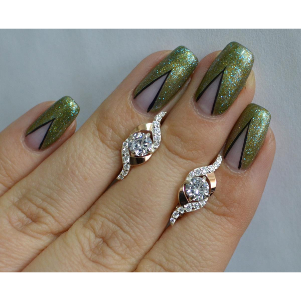 Серебряные серьги с золотыми накладками (128с)