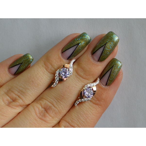 Серебряные серьги с золотыми накладками (128с)