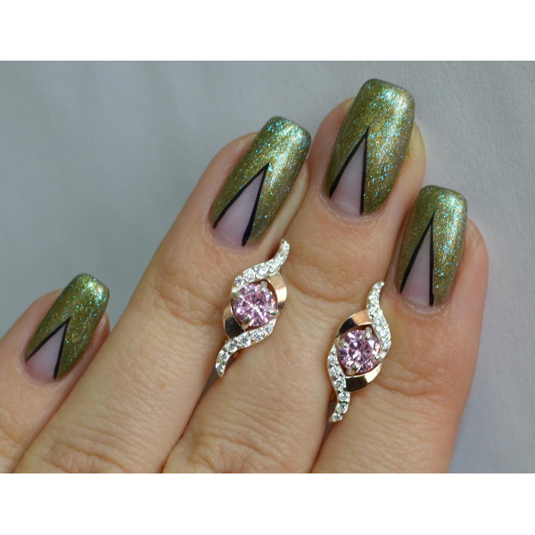 Серебряные серьги с золотыми накладками (128с)