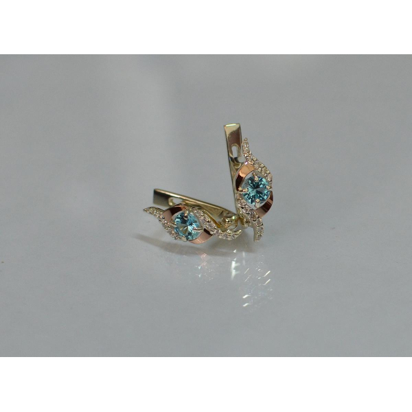 Серебряные серьги с золотыми накладками (128с)