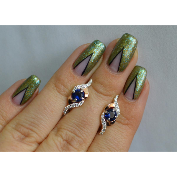 Серебряные серьги с золотыми накладками (128с)