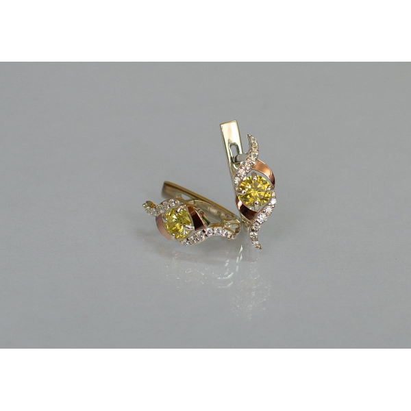 Серебряные серьги с золотыми накладками (128с)