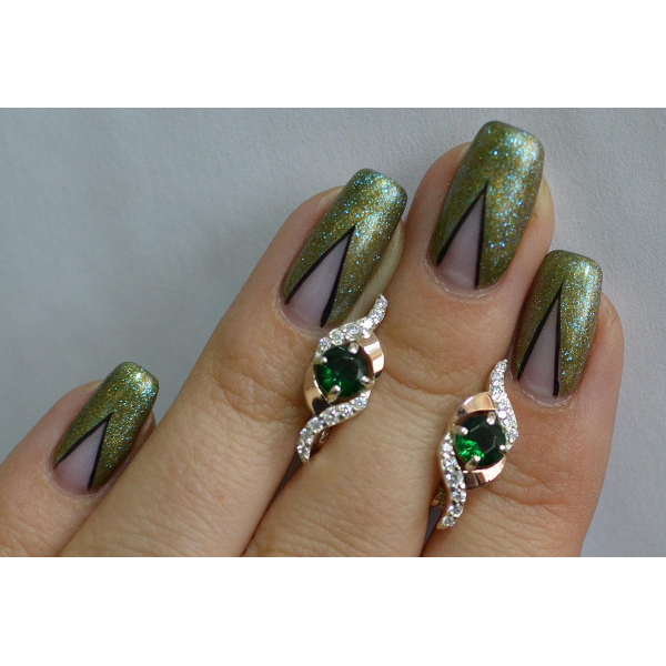 Серебряные серьги с золотыми накладками (128с)