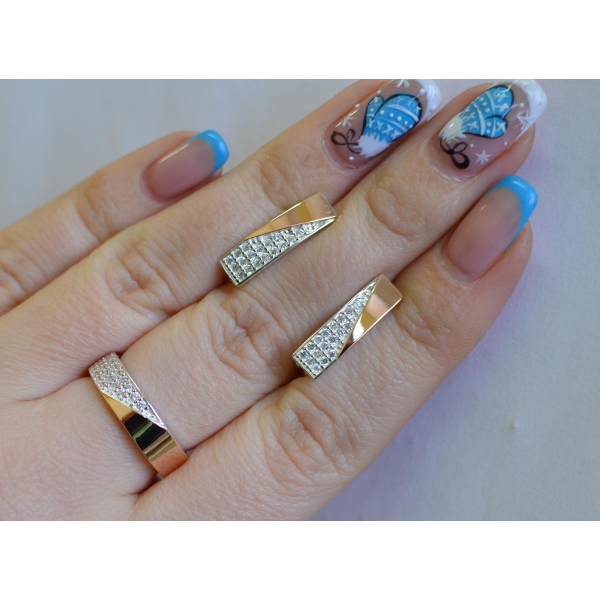 Срібний гарнітур з золотими вставками (129)