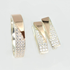 Серебряный гарнитур с золотыми вставками