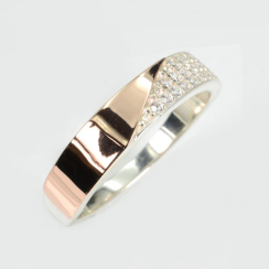 Каблучка із срібла з золотом