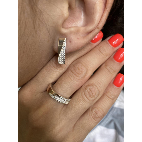 Серьги из серебра с золотыми вставками (129с)