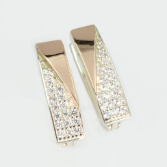 Серьги из серебра с золотыми вставками