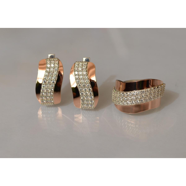 Серебряный гарнитур с золотыми накладками (131)