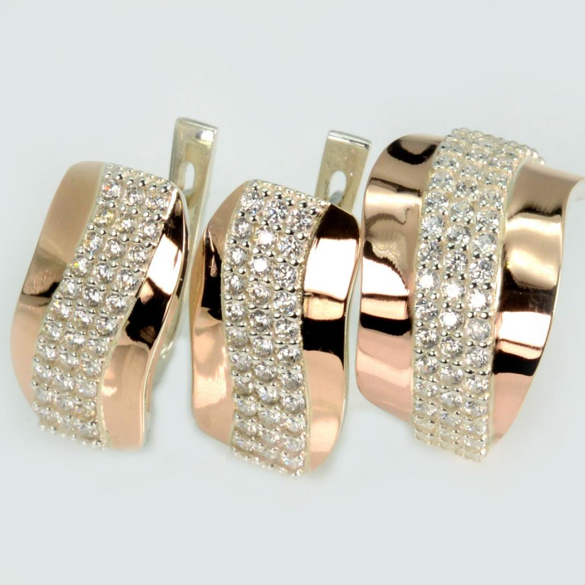 Серебряный гарнитур с золотыми накладками (131)