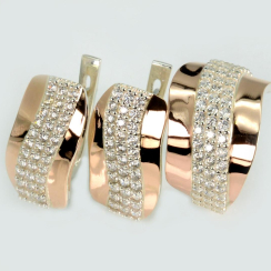 Серебряный гарнитур с золотыми накладками