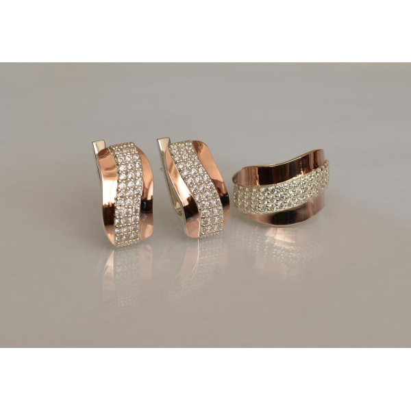 Серебряный гарнитур с золотыми накладками (131)