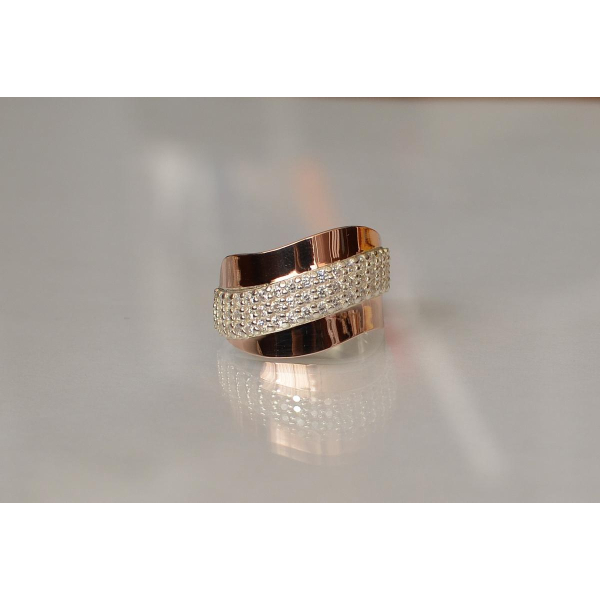 Срібна каблучка з золотими накладками (131к)