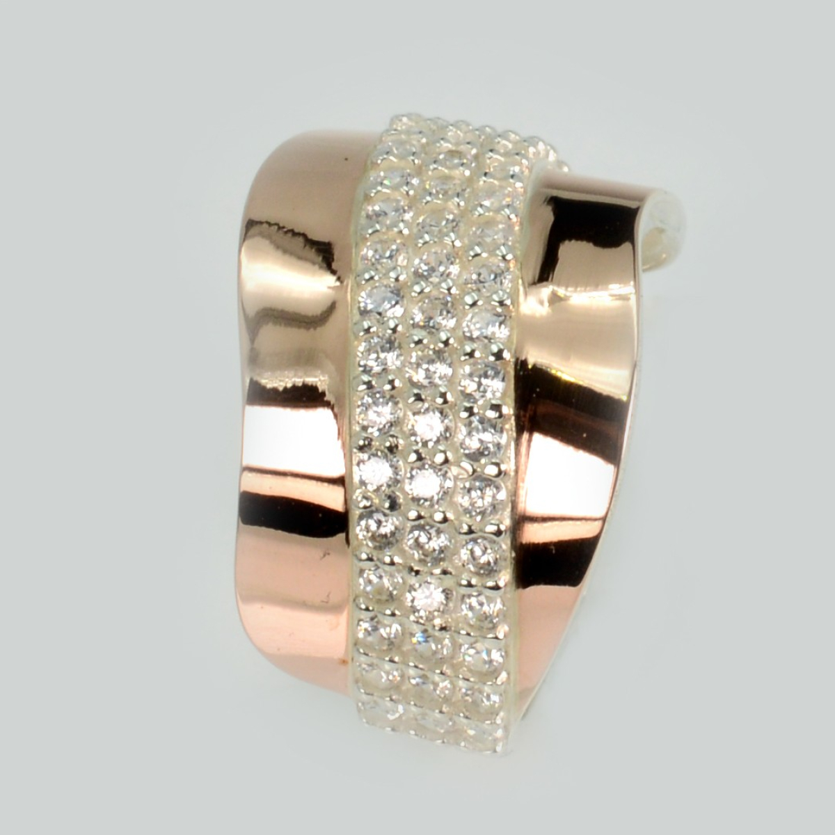 Срібна каблучка з золотими накладками (131к)