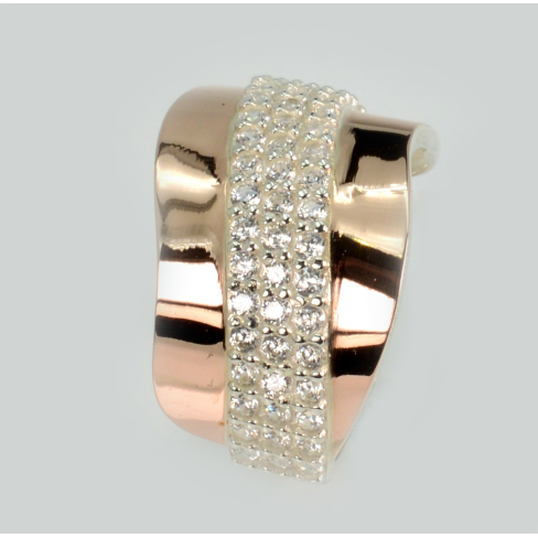 Срібна каблучка з золотими накладками