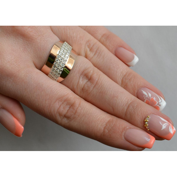 Срібна каблучка з золотими накладками (131к)