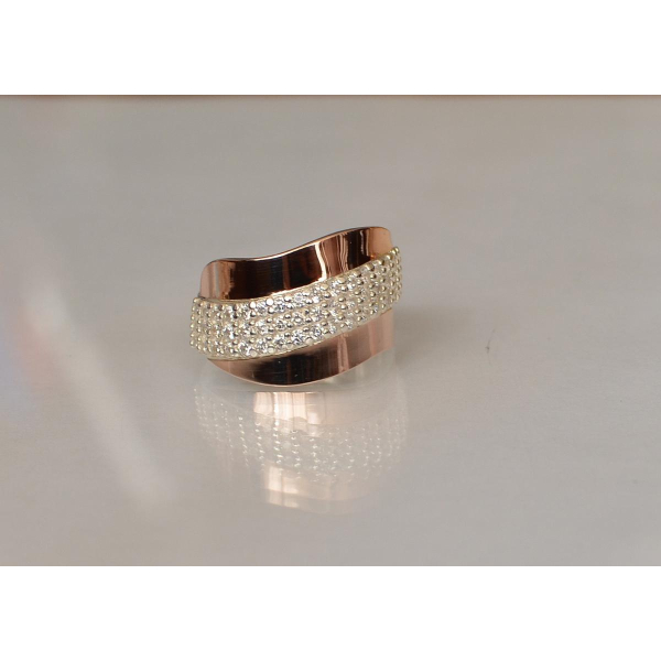 Срібна каблучка з золотими накладками (131к)