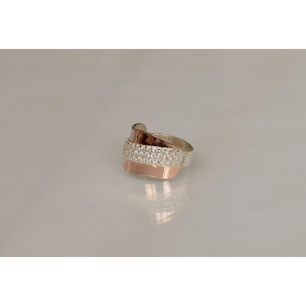 Срібна каблучка з золотими накладками (131к)