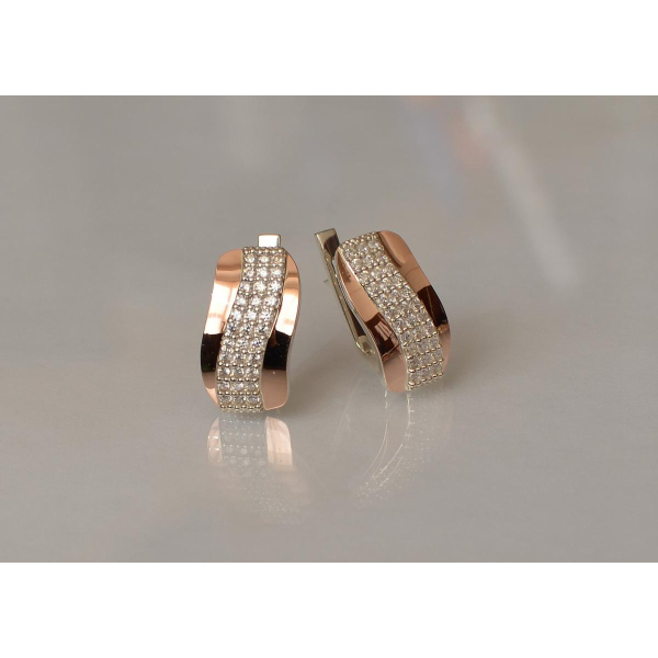 Серебряные серьги с золотыми накладками (131с)