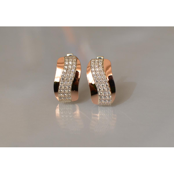 Серебряные серьги с золотыми накладками (131с)