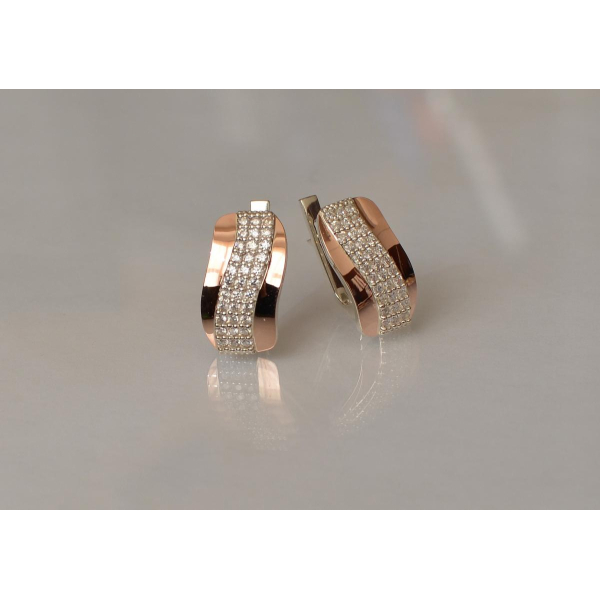 Серебряные серьги с золотыми накладками (131с)