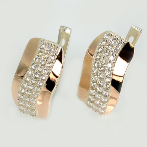 Серебряные серьги с золотыми накладками