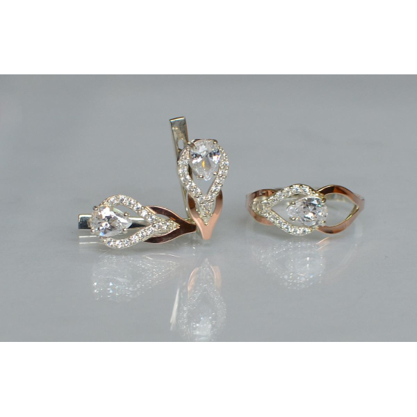 Комплект срібний з золотом (132)