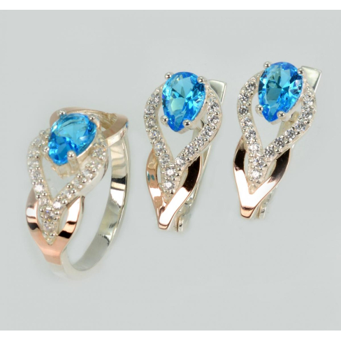 Комплект серебряный с золотом