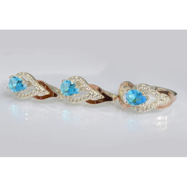 Комплект срібний з золотом (132)