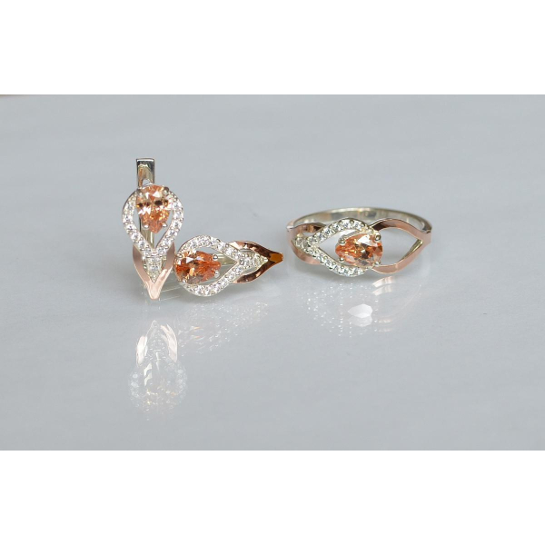 Комплект срібний з золотом (132)