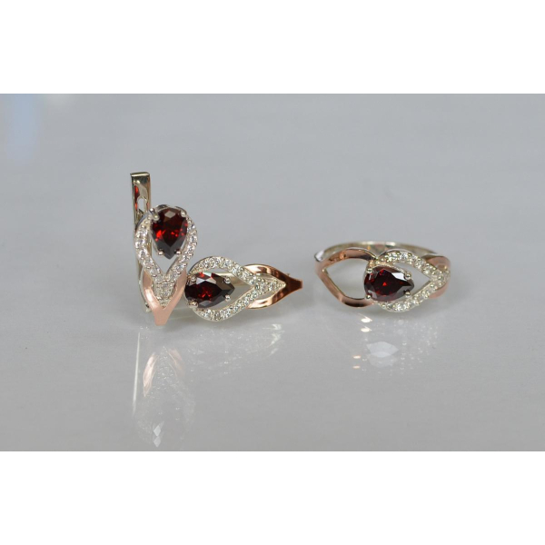 Комплект срібний з золотом (132)