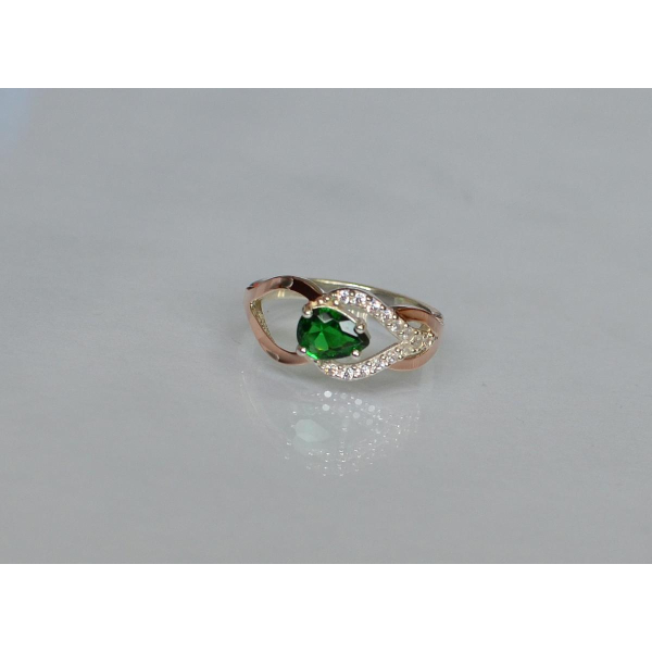 Срібна каблучка з золотими вставками (132к)