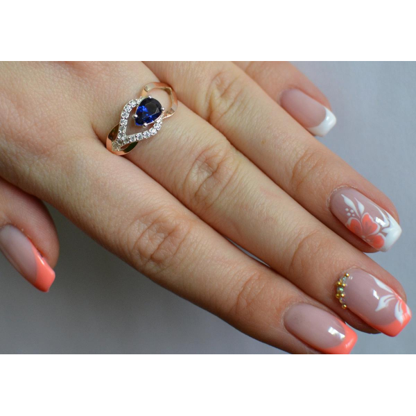 Срібна каблучка з золотими вставками (132к)