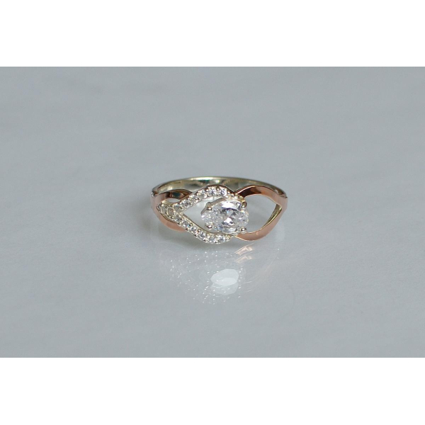 Срібна каблучка з золотими вставками (132к)