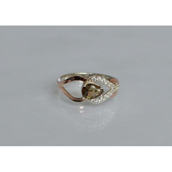 Срібна каблучка з золотими вставками (132к)