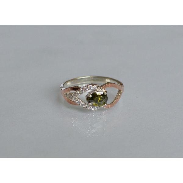 Срібна каблучка з золотими вставками (132к)