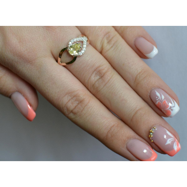 Срібна каблучка з золотими вставками (132к)