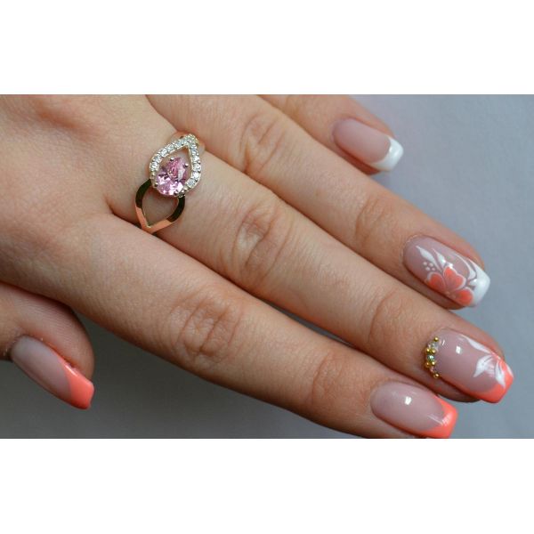 Срібна каблучка з золотими вставками (132к)