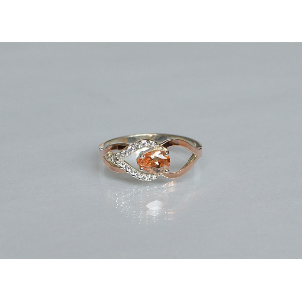 Срібна каблучка з золотими вставками (132к)