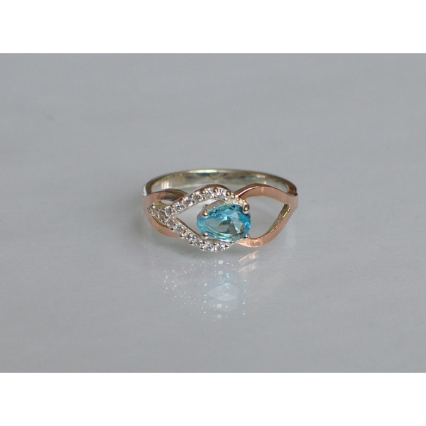 Срібна каблучка з золотими вставками (132к)