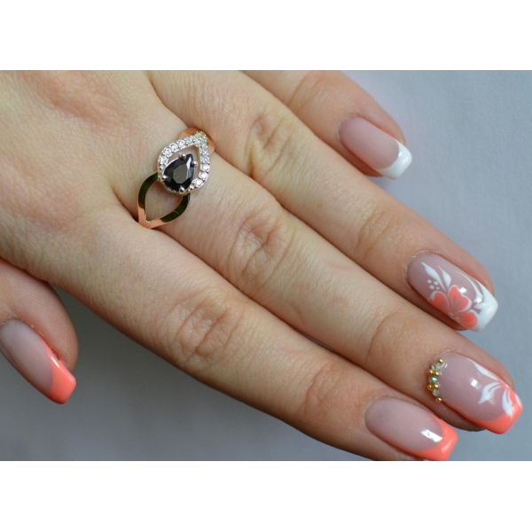 Срібна каблучка з золотими вставками (132к)