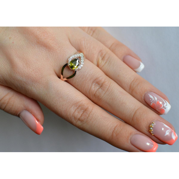 Срібна каблучка з золотими вставками (132к)