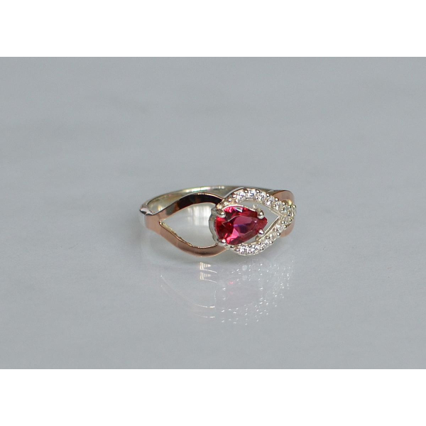 Срібна каблучка з золотими вставками (132к)