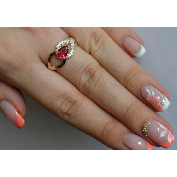 Срібна каблучка з золотими вставками (132к)